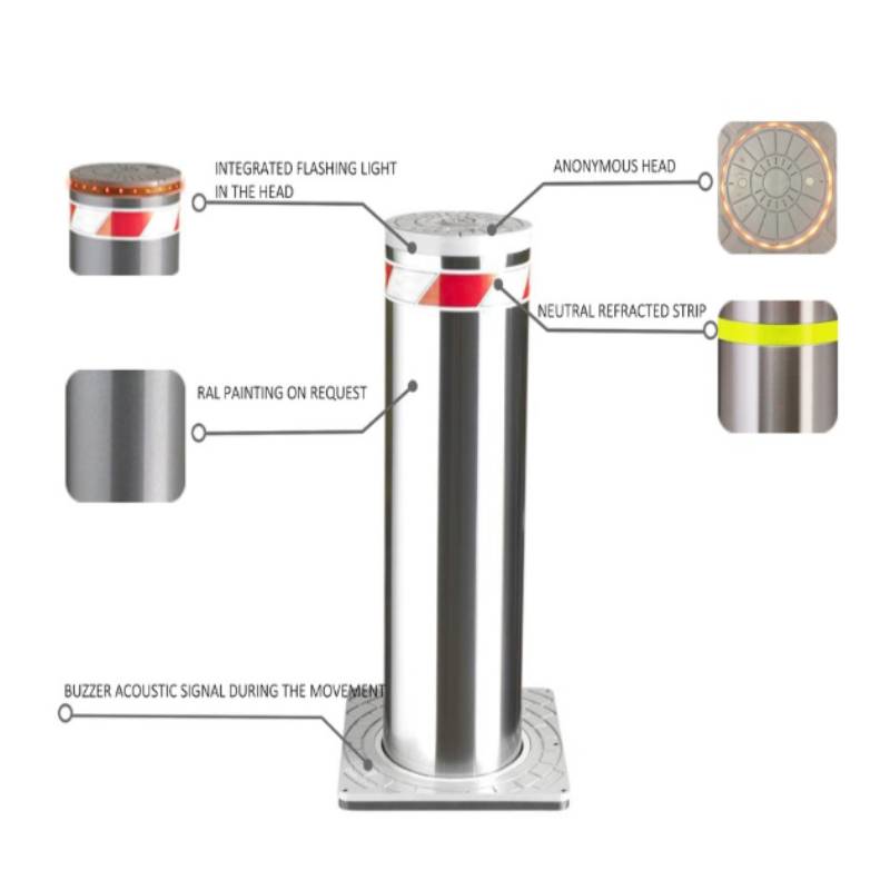 Stainless steel 304 Grade Water Proof Anti- Vehicle Collision Road Blocker Traffic Barrier Automatic hydraulic Rising Bollards