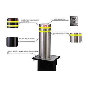 Road Barrier Led Hydraulic Bollard Parking Security System