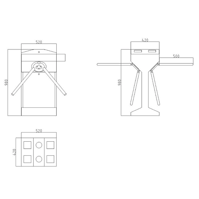 Coin Operated Semi-Automatic Bidirectional Tripod Security Turnstile Gates for Public Toilets