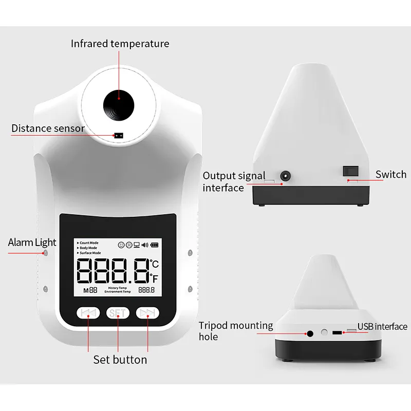 Wall Mounted Fever Alarm Non Contact Forehead Thermometer