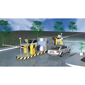 Card dispensing automatic parking lot system with self service paying fee terminal