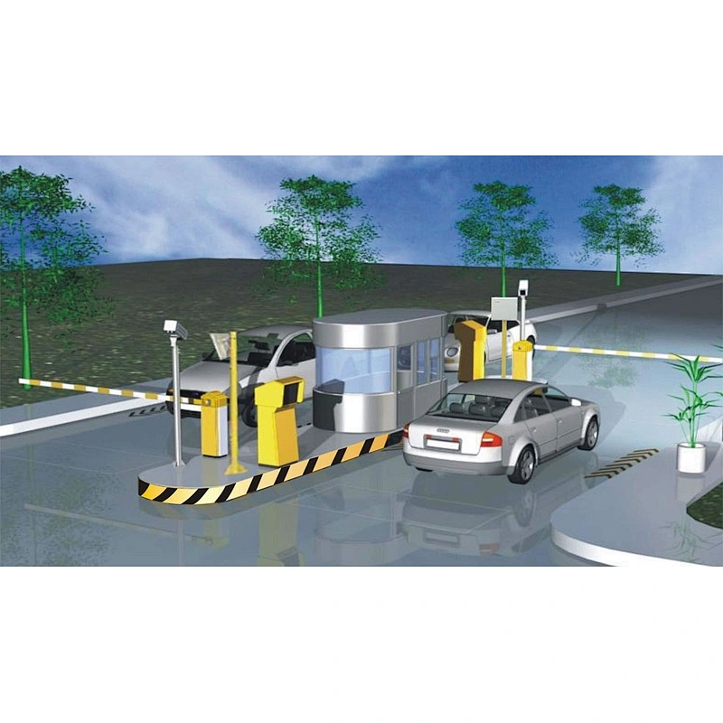 Card dispensing automatic parking lot system with self service paying fee terminal