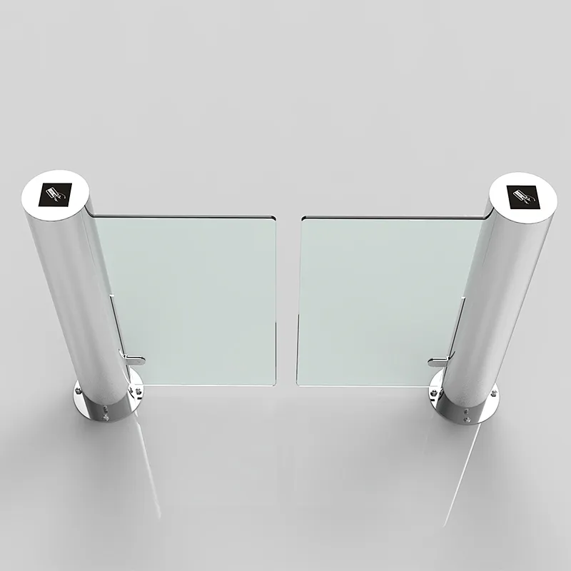 OEM New 304 Stainless Steel Supermarket Telescopic Tubular Swing Barrier Gate Design