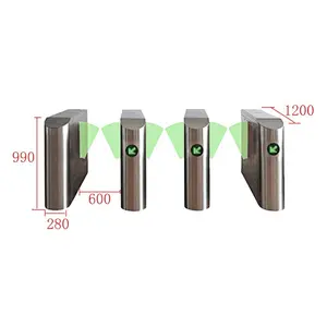 Smart Speed Pedestrian Access Control Electronic Flap Barrier Gate Glass Turnstiles
