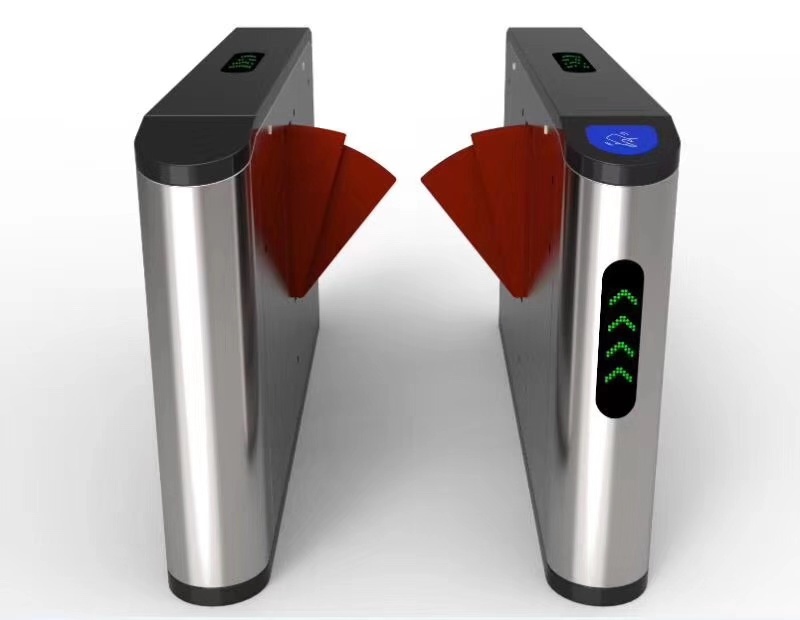 Flap Barrier Turnstiles 304 Stainless Steel Pedestrian Entry Security Speed Gate