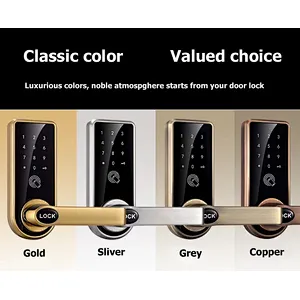 Temporary Password, RFID, Wireless App Entry Touch Screen Keypad Smart WiFi Home Door Lock