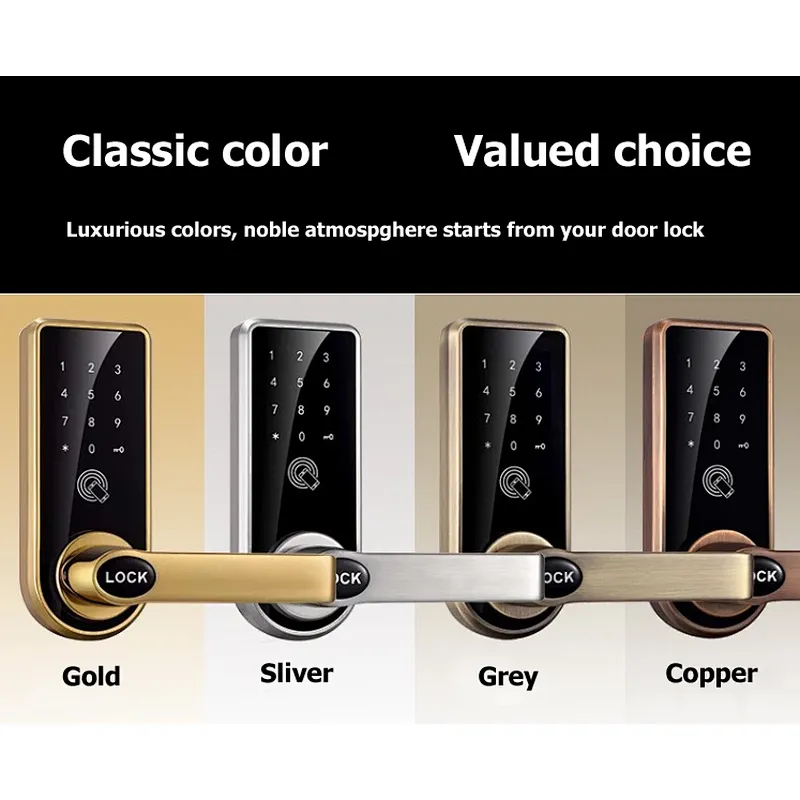 Temporary Password, RFID, Wireless App Entry Touch Screen Keypad Smart WiFi Home Door Lock