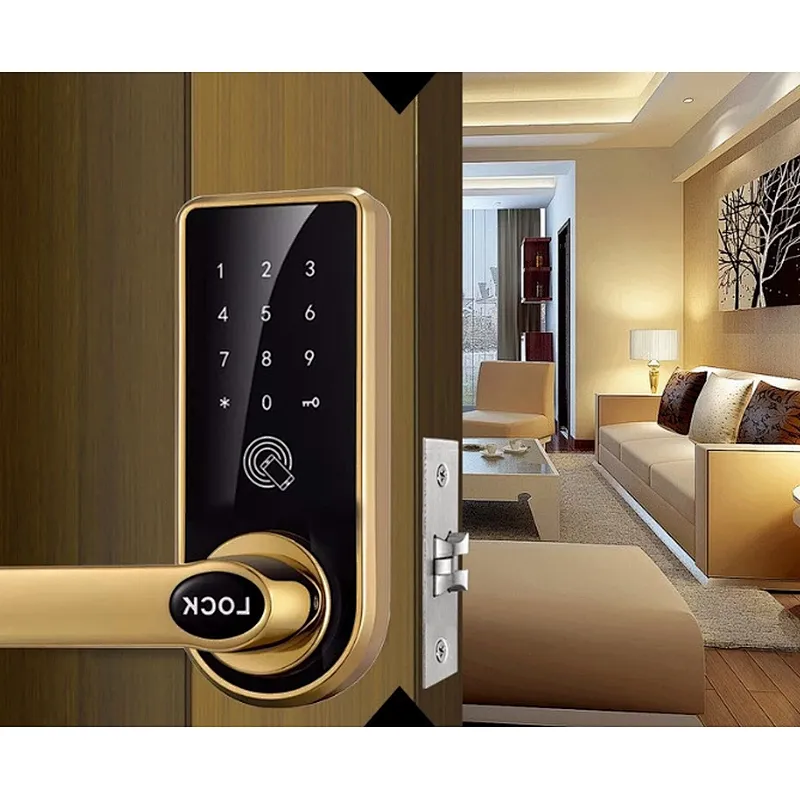 Temporary Password, RFID, Wireless App Entry Touch Screen Keypad Smart WiFi Home Door Lock