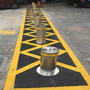 304 LED bollard with low price automatic retractable parking hydraulic rising bollard for school,hospital