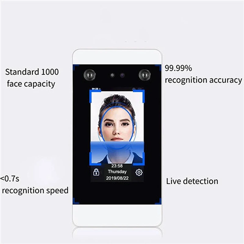 Turnstile Gate Access Control With Facial Recognition Camera And Time Attendance  Detection