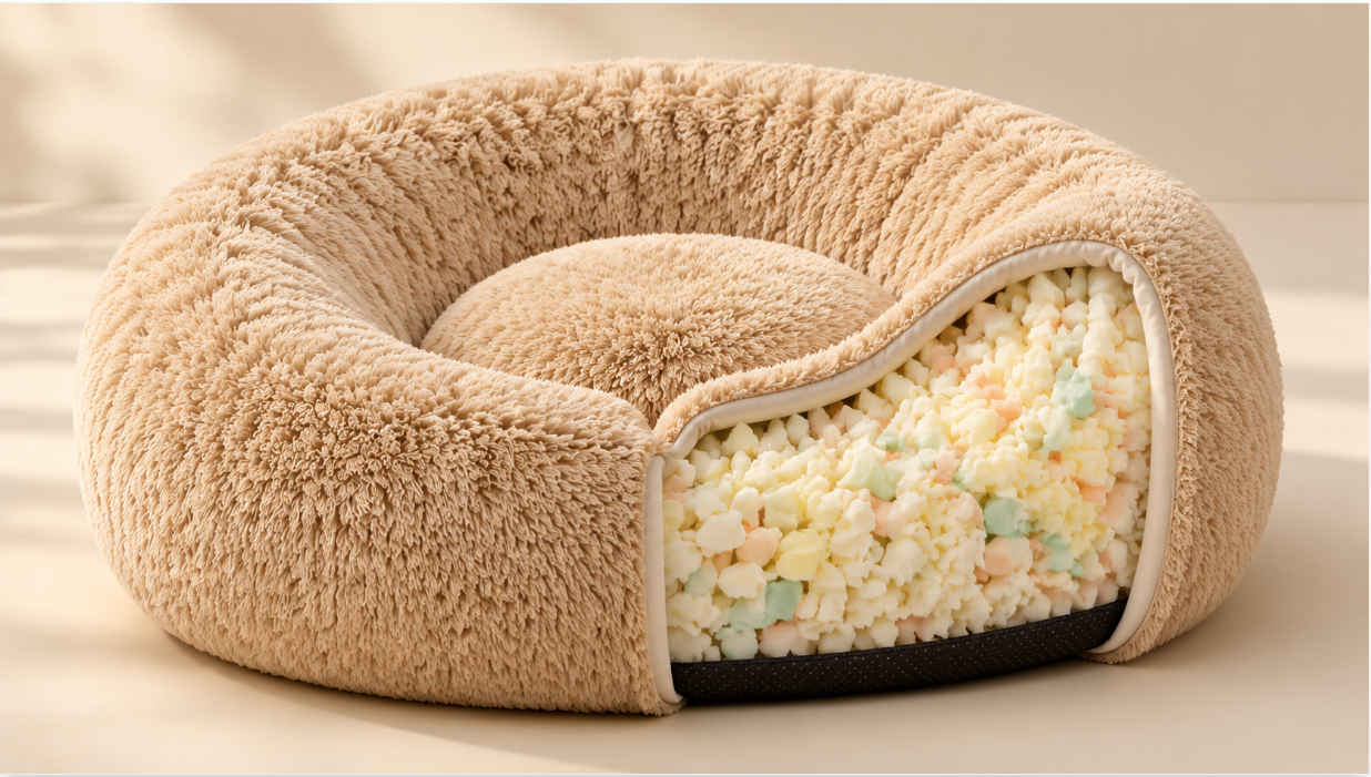 WL-BC008 khaki beige product details: ultra-soft plush fabric, handle strap, anti-slip bottom