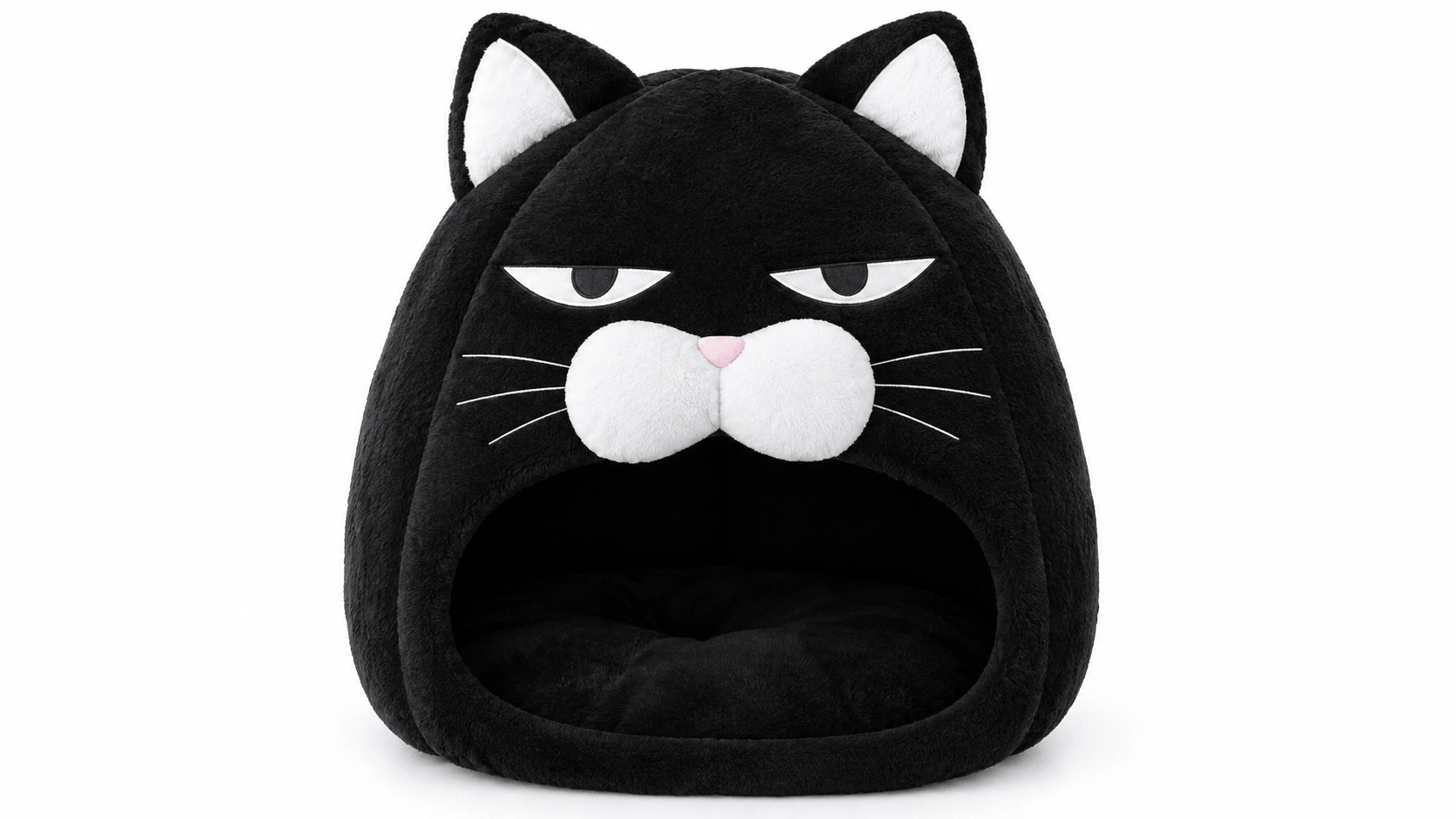 Black cat face cat bed main visual