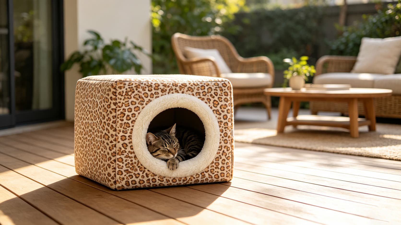 Leopard print plush detail
