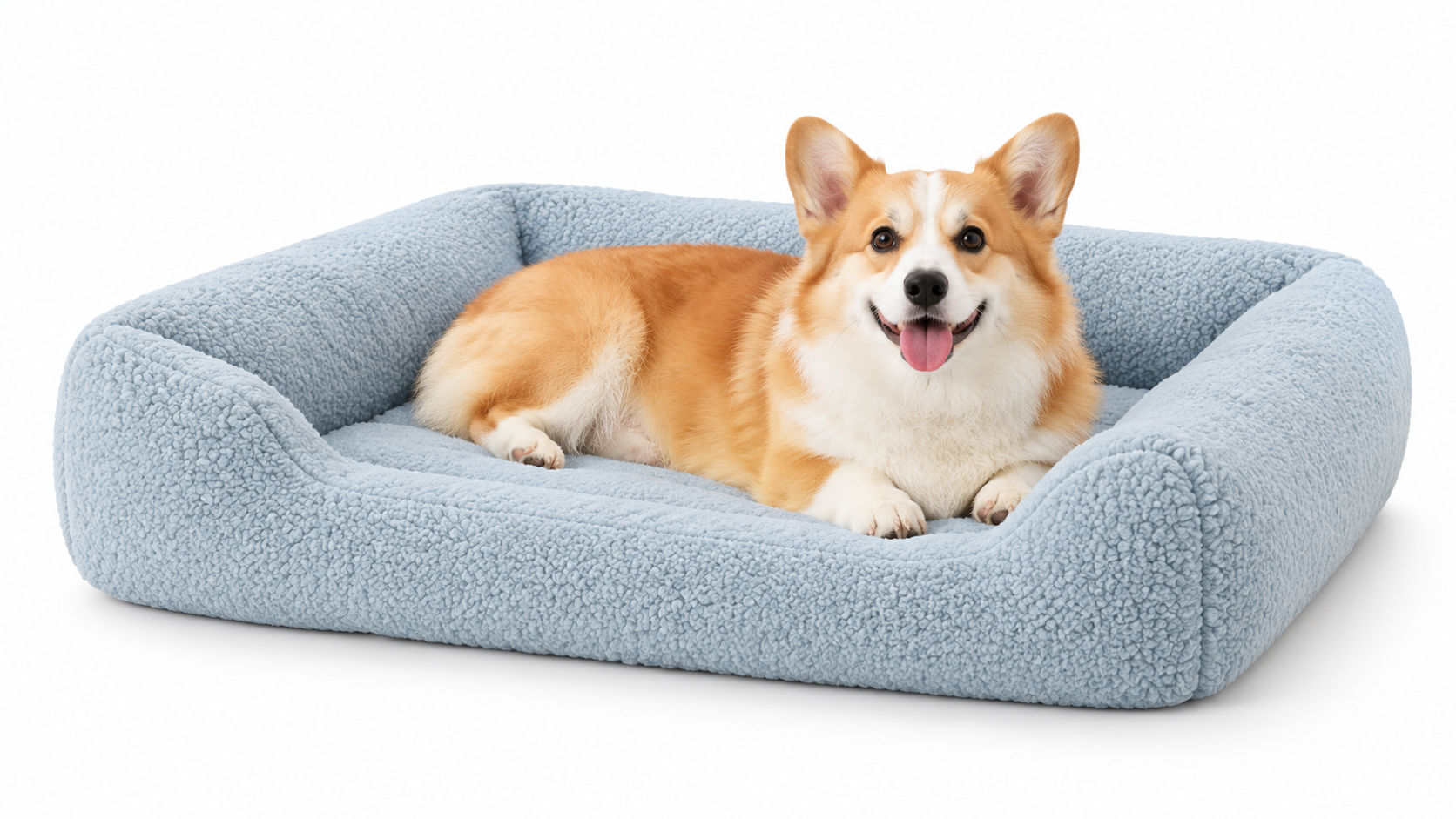 Mist blue crate bolster pet bed main visual