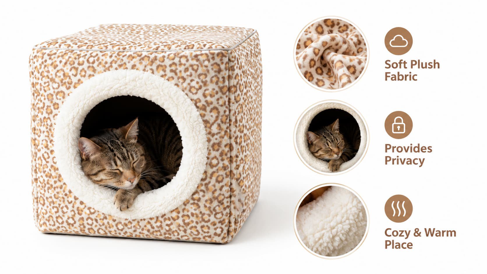 Cat cave bed features