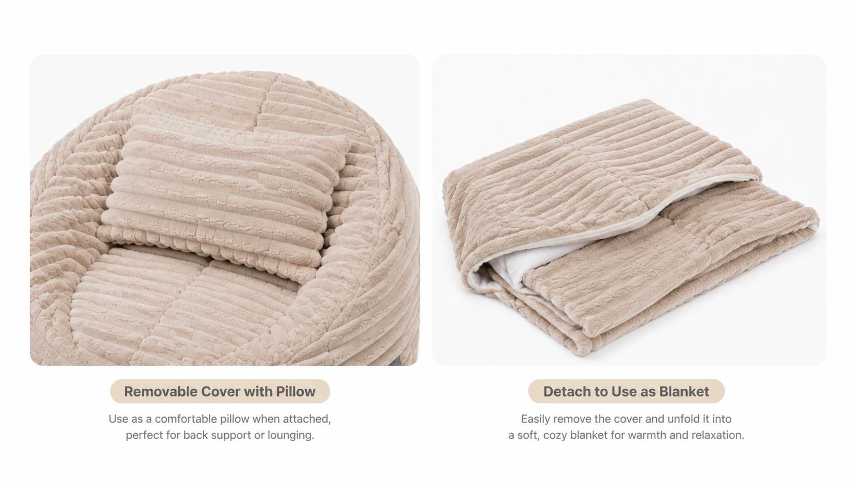 Removable cover of WL-BC005 doubles as a soft blanket