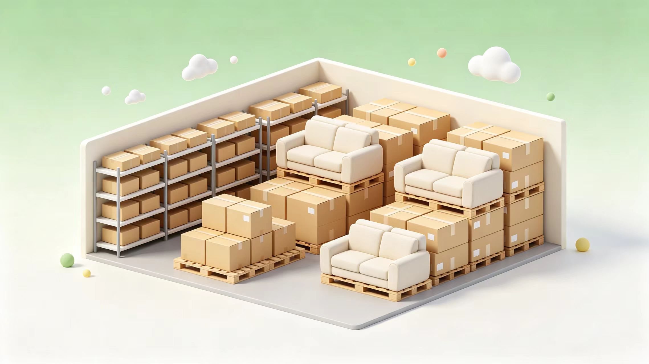 Stackable cartons of vacuum compressed modular play sofa save warehouse storage space for retail business