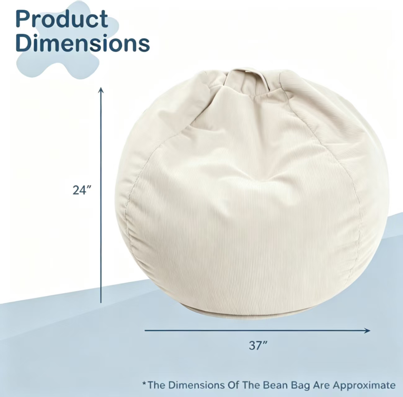 round bean bag chair for kids shredded foam filled