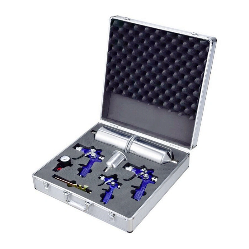 H2000 H827 KITS HVLP paint spray gun Blue Aluminum box kit