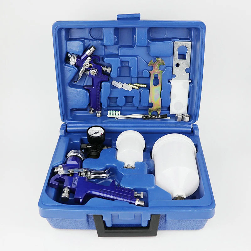 H2000 H827 KITS HVLP paint spray gun Blue Aluminum box kit