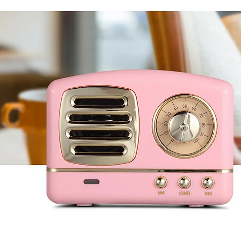 Newest Product  Classic Retro Portable Bluetooth Speaker FM Radio Pocket Design