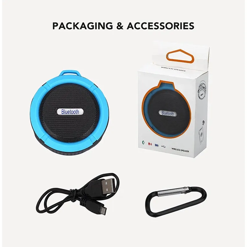New Arrival  Waterproof Wireless Bluetooth Speaker Support TF Card C6 Mini Portable