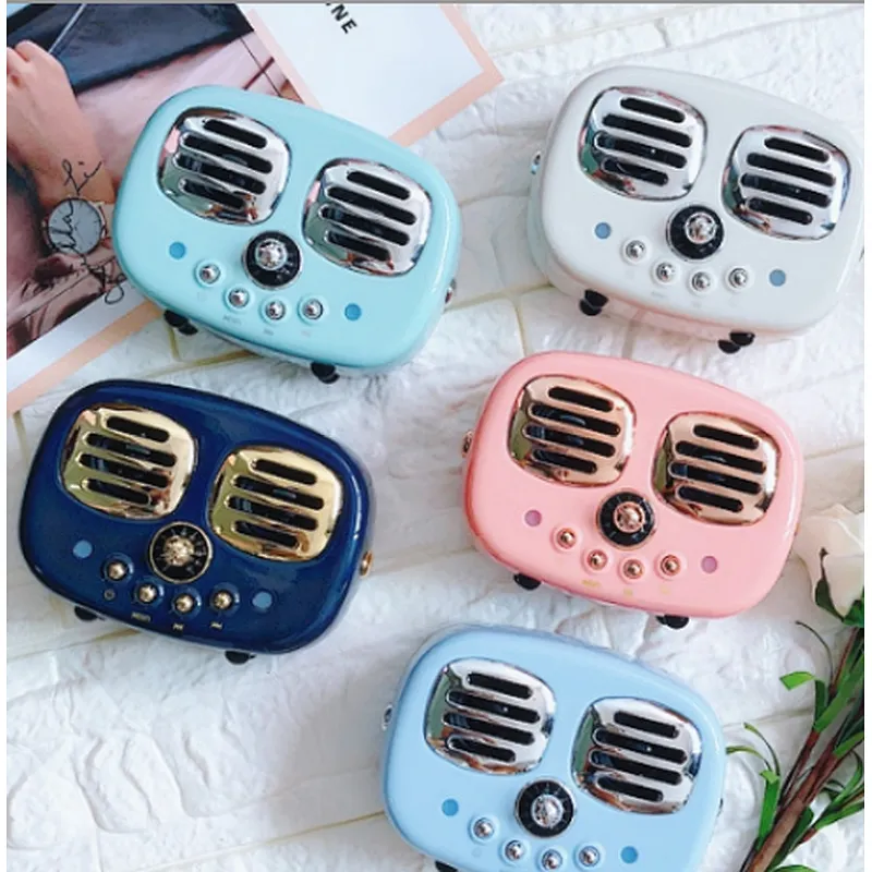 YIXIANGLIN Retro Gift mini speaker retro Portable Stereo Subwoofer For Christmas