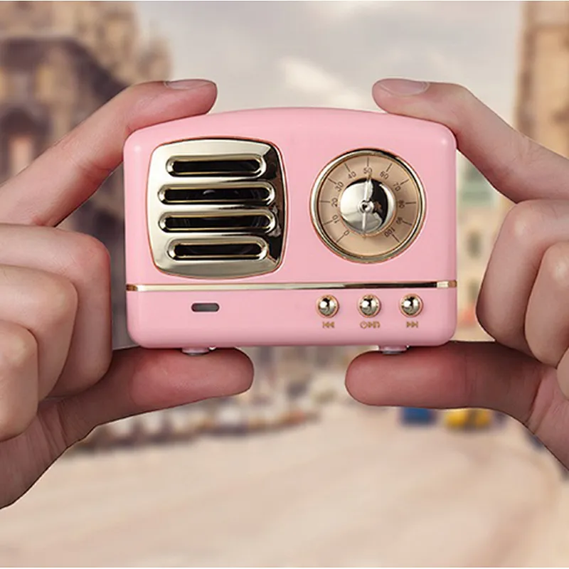 Newest Product  Classic Retro Portable Bluetooth Speaker FM Radio Pocket Design