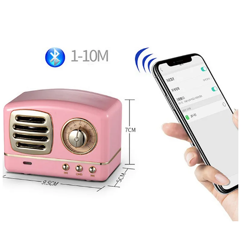 Newest Product  Classic Retro Portable Bluetooth Speaker FM Radio Pocket Design