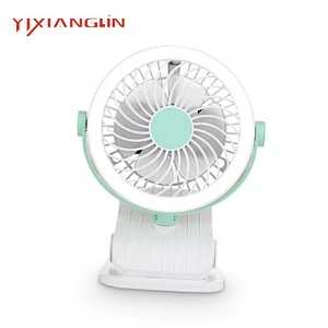 2019 Popular battery powered mini electric portable usb table clip fan with led light