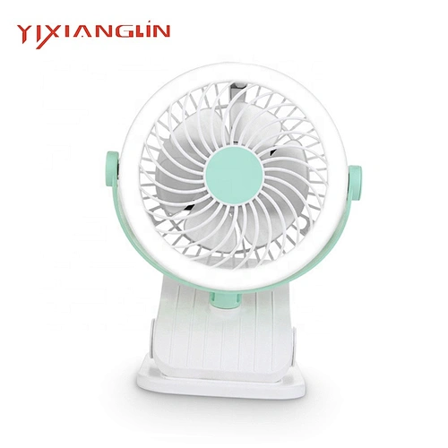 2019 Popular battery powered mini electric portable usb table clip fan with led light
