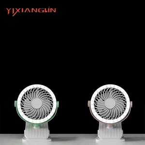 2019 Popular battery powered mini electric portable usb table clip fan with led light