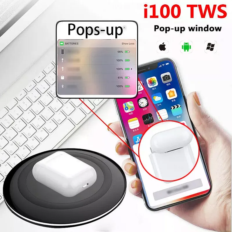 2020 Super Quality Sweatproof Wireless Earphone  Earbuds Tws I100 TWS earphone