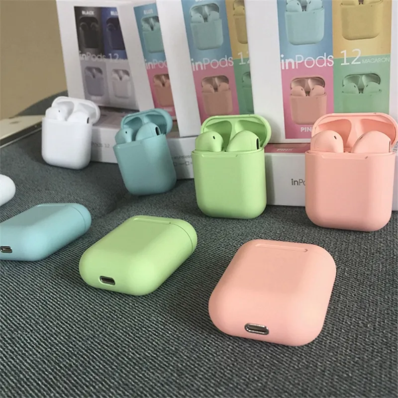 Newest Macarons colorful InPods 12 Ecouteur bluetooth  TWS 5.0 Bluetooth Earbuds Wireless headphone