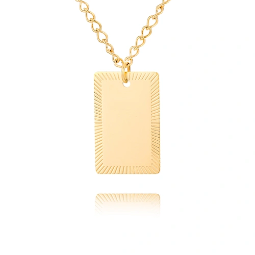 Custom Name Tag Chain Gold Initial Letter Tag Necklace