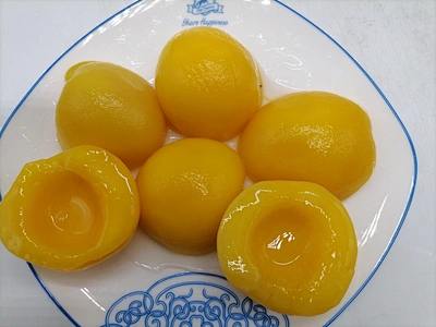 fruits en conserve pêche jaune