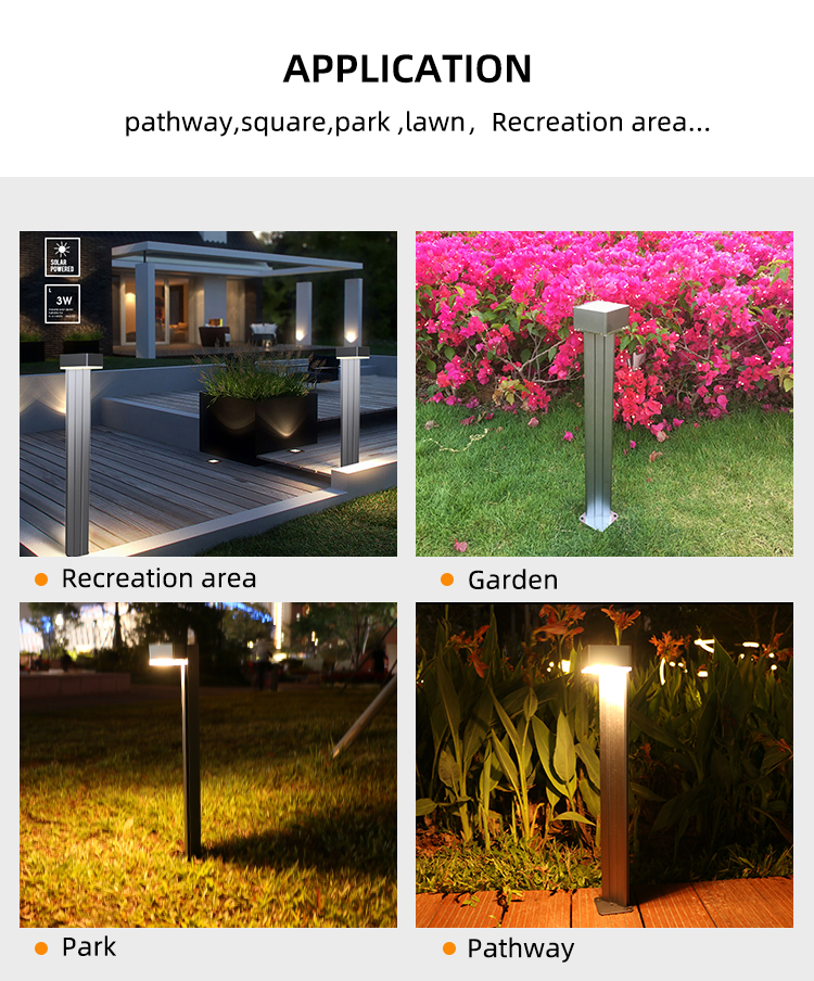 Solar Bollard Garden Lamp New Integrated Outdoor Decor Solar Bollard Panel Drivey way light Pillar Ground Lights