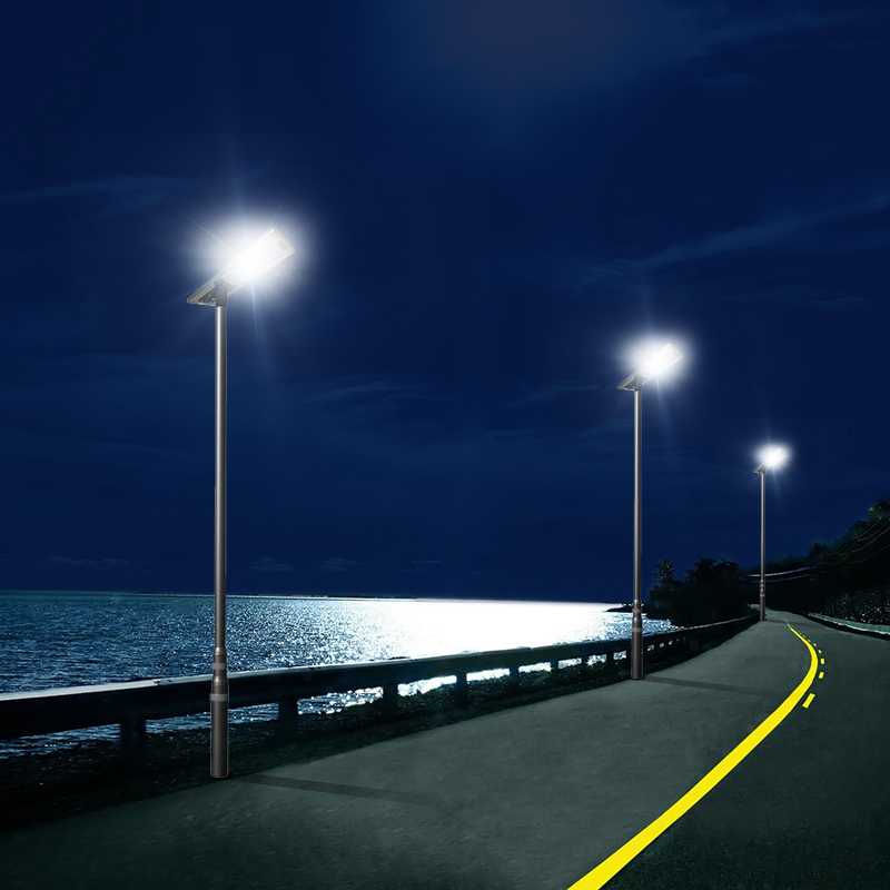 80W all in one solar parking lights solar light street lamp with PIR motion sensor