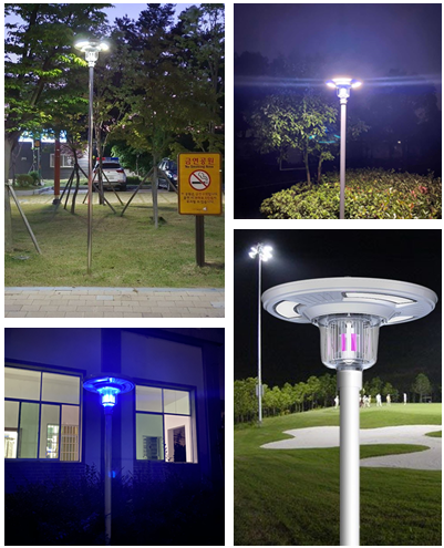 Outdoor Solar Powered street LED for farm park project 30w 40w integrated solar  insect mosquito killer lamp