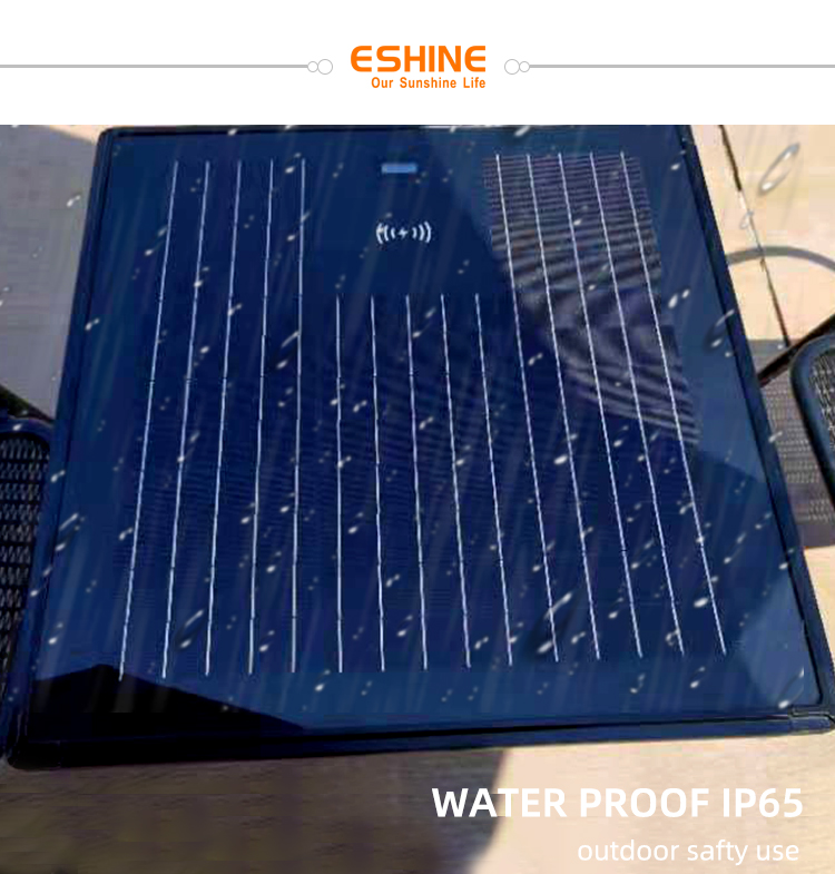 Solar Charging Table with Speaker and RGB Led Lighting Control Outdoor Decoration Multi-Media Solar Table
