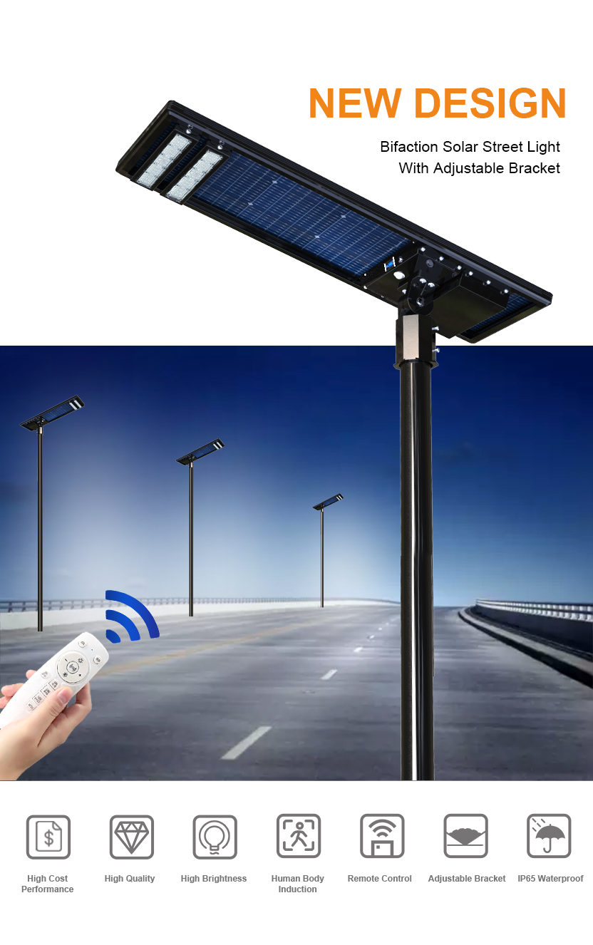Remote Control Sensor Super Led Street Light with LIFEPO4 Battery