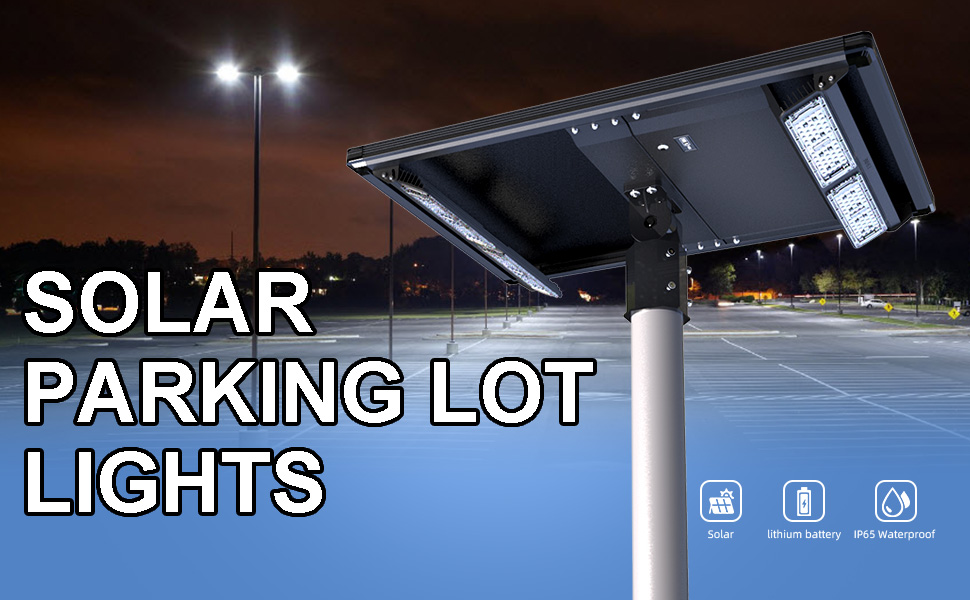 Dual lamp head Street Light 100W 150W 300W Solar Powered Led Chips 210LM/W Parking Lot road lighting