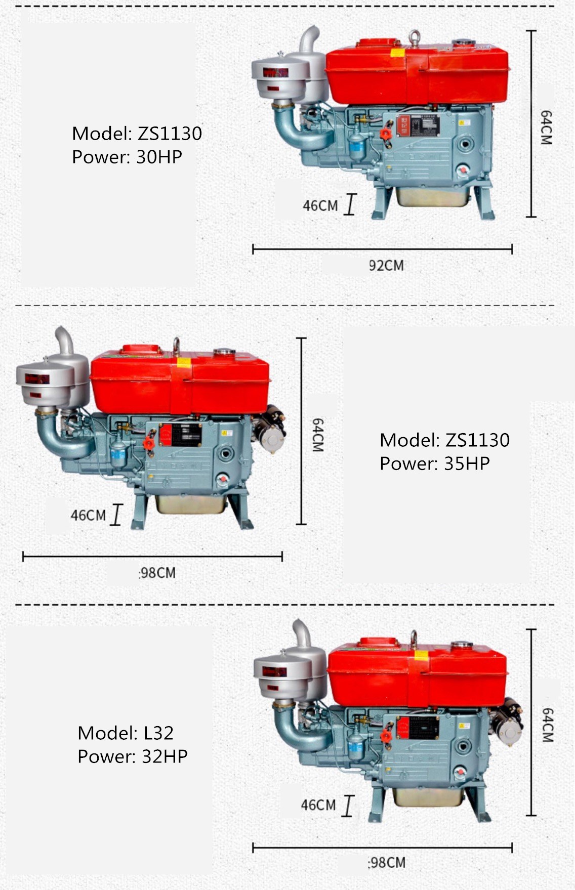 Agricultural diesel engine water cooling diesel engine single-cylinder hand crank electric start diesel engine