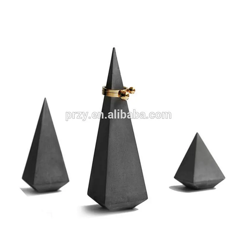 PRZY 2018 new Cement cone rings holder silicone molds jewelry display stand molds for concrete Nordic