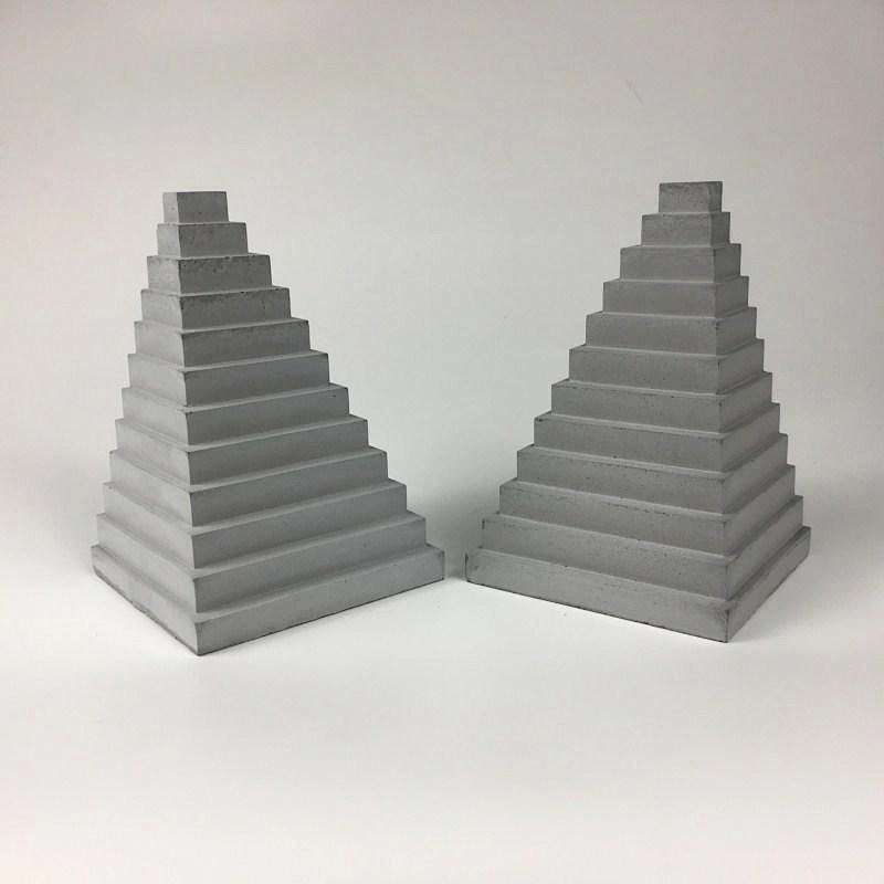 S9182 concrete silicone form concrete Bookends mold office desk decoration Pyramid design concrete stone mold