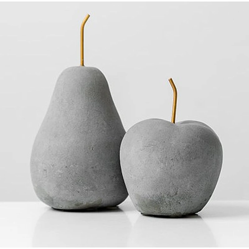 Christmas Nordic wind simulation 3D fruit cement apple ornaments tea shop bedroom home decorations concrete silicone  mold