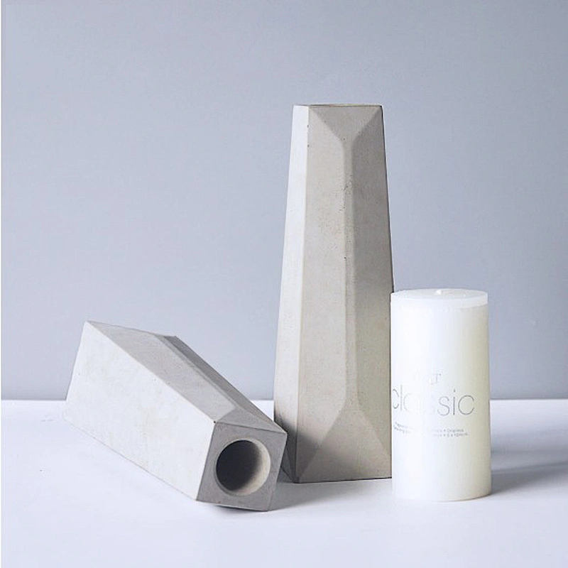 home decoration slim high flower vase concrete flower pot silicone mold