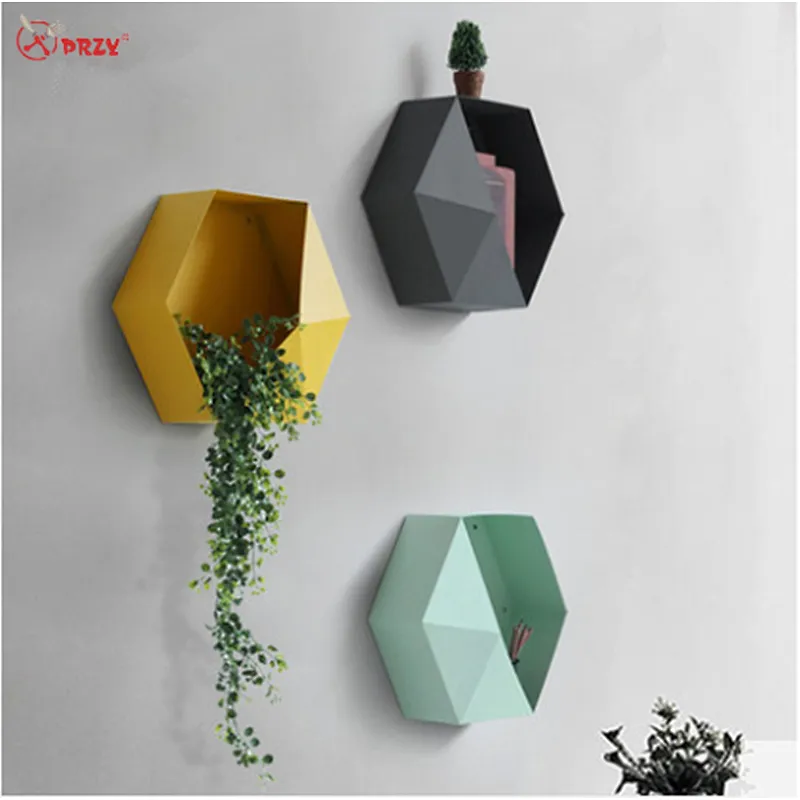 Wall Geometric wall decorations Mould Living Room hexagon diamond Wall hanging Shelf silicone molds