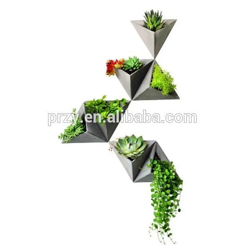 przy 2018 new Nordic triangular cement flowerpots molds succulent plants vase silicone mold for concrete