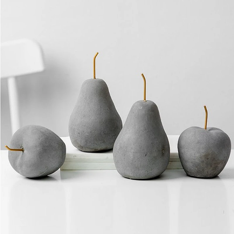 Christmas Nordic wind simulation 3D fruit cement apple ornaments tea shop bedroom home decorations concrete silicone  mold